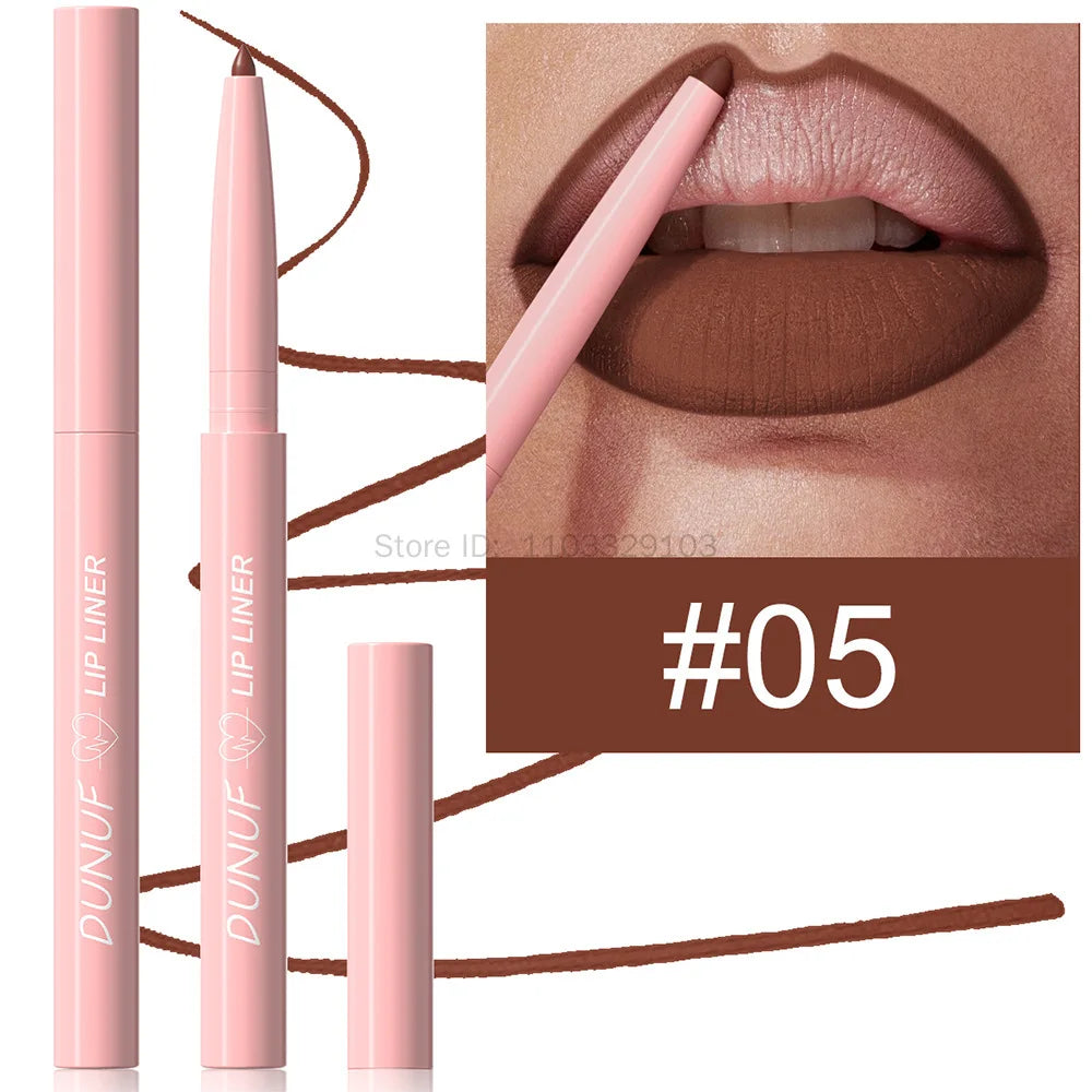 Waterproof Matte Lip Liner Pencil – 12 Colors Long-Lasting