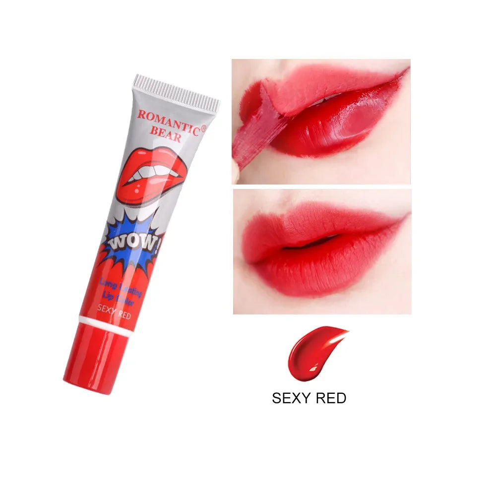 Peel-Off Liquid Lip Tint – 6 Colors Waterproof Matte Gloss Peel-Off Lip Tint PRIMED 01 Sexy Red
