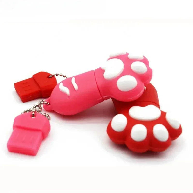 JASTER Cat Claw Silicone USB Flash Drive 4GB–128GB Keychain USB Flash Drive PRIMED