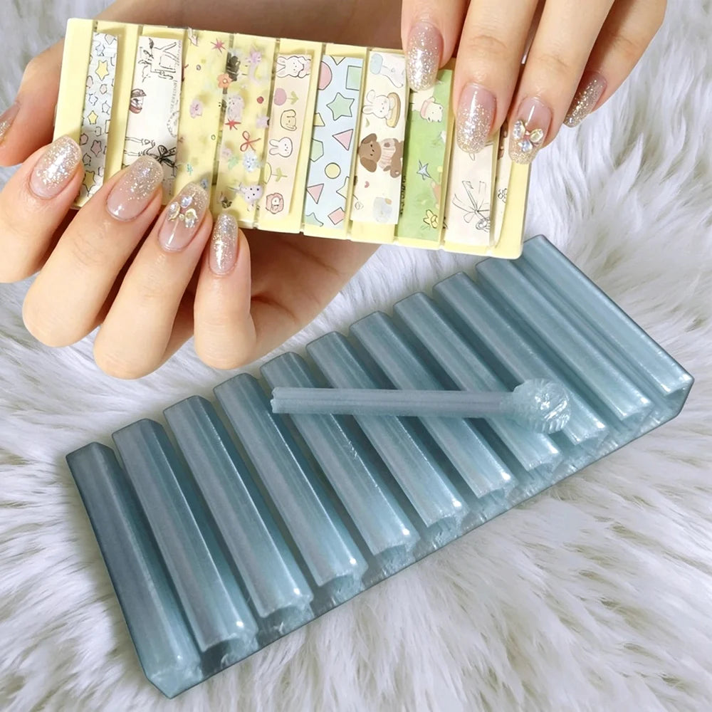 10-Grid Nail Transfer Paper Storage Box | Portable Organizer
