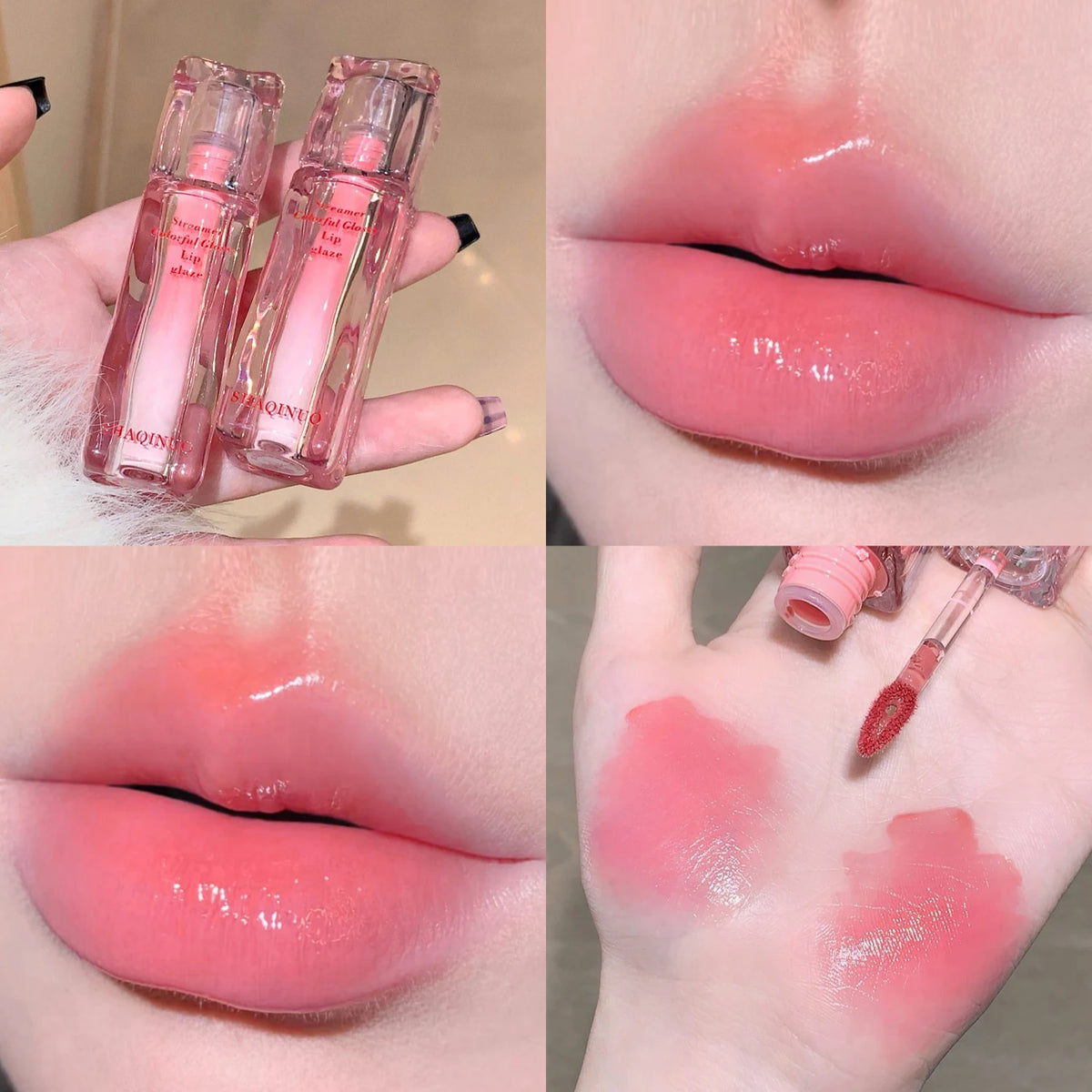 SHAQINUO Mirror Gloss Lip Glaze – Hydrating Tinted Lip Gloss