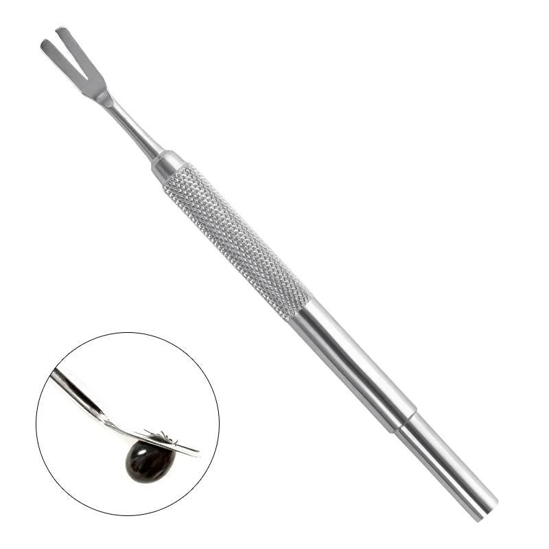 Stainless Steel Tick Fork Remover Tool for Dogs & Cats Pet Tick Remover PRIMED