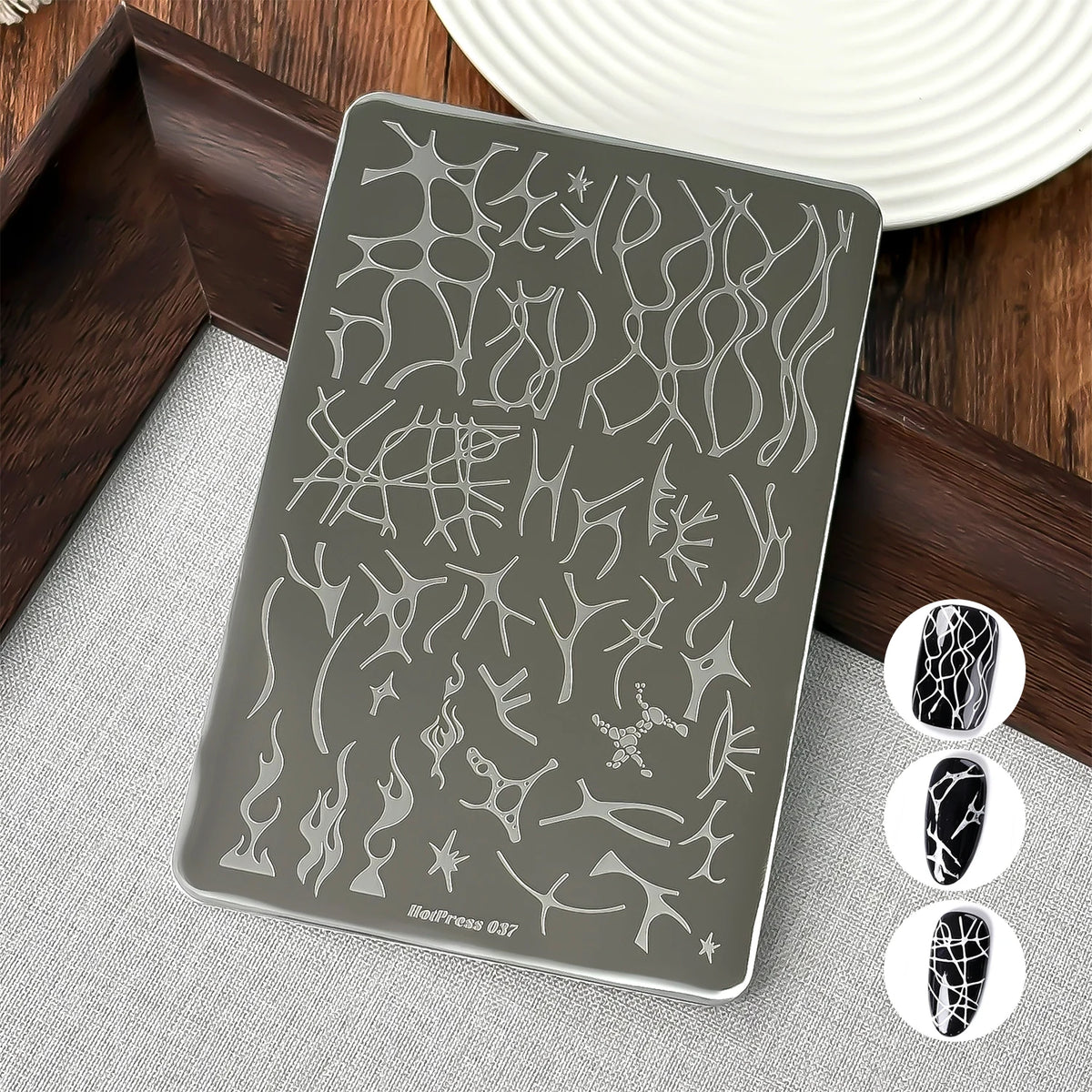 Vintage Lace Nail Stamping Plate – Flowers, Bow & Lace Art