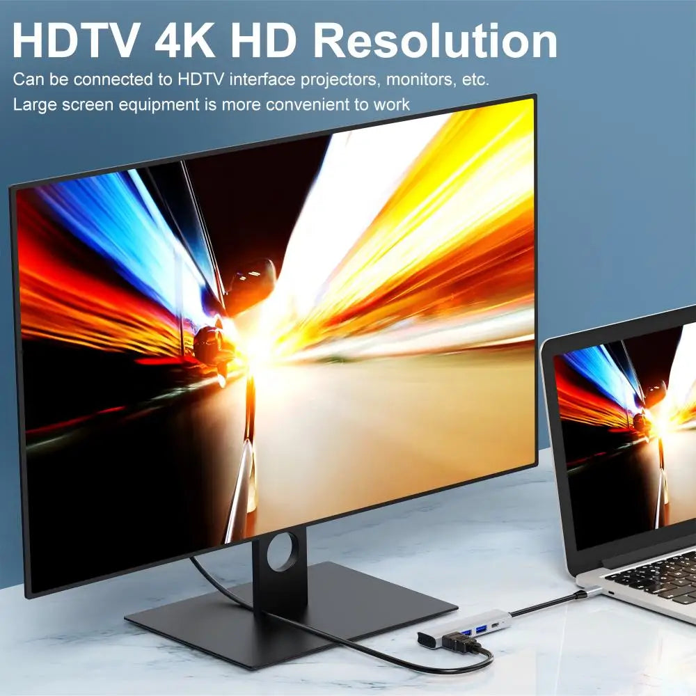 USB-C Hub 4K HDMI Adapter | USB 3.0 & PD Docking Station USB-C Docking Hub PRIMED