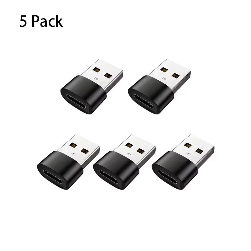 USB-C to USB-A Adapter Male to Female Converter 1/5 Pack