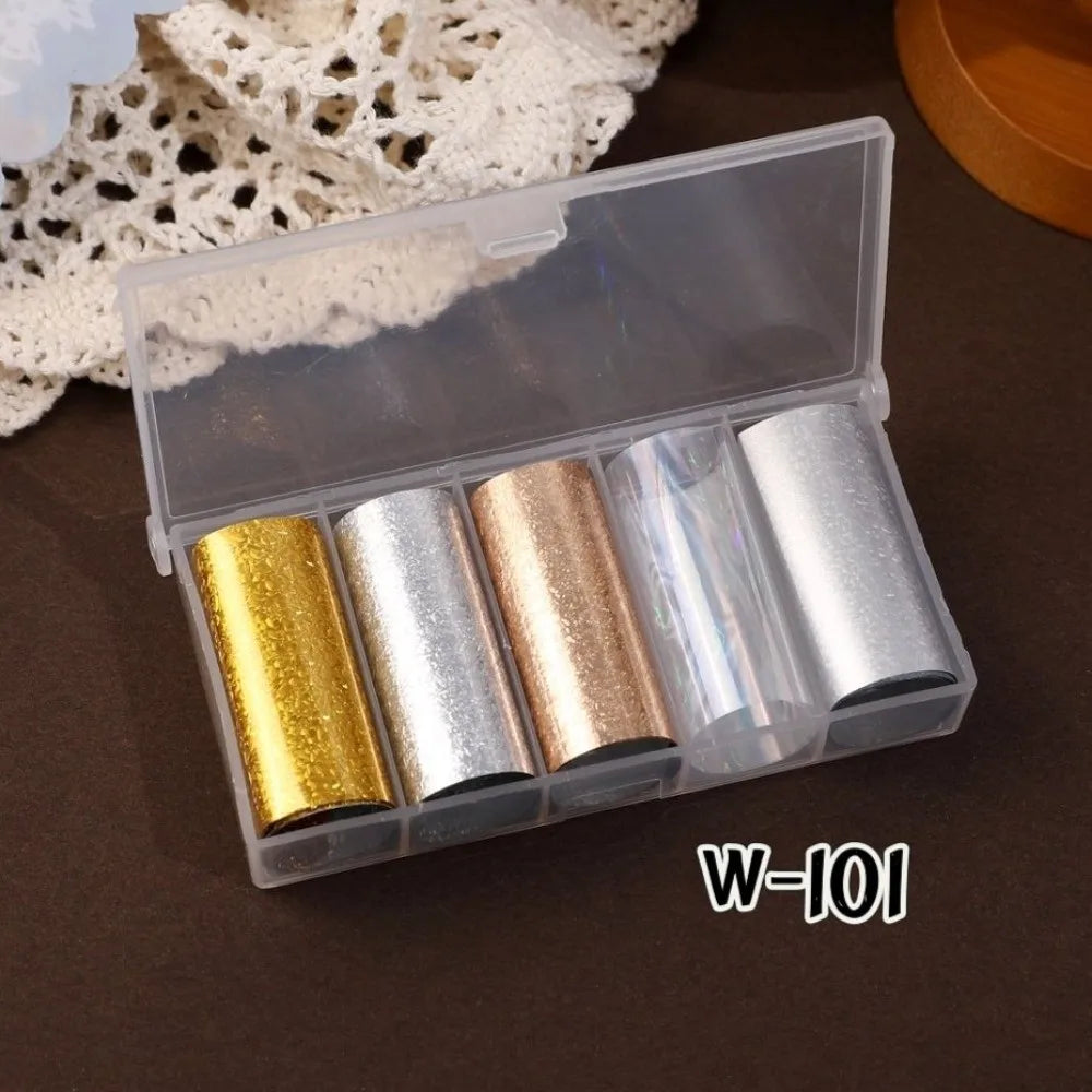 Lace Holographic Nail Foils – Black & White Sequin Stickers