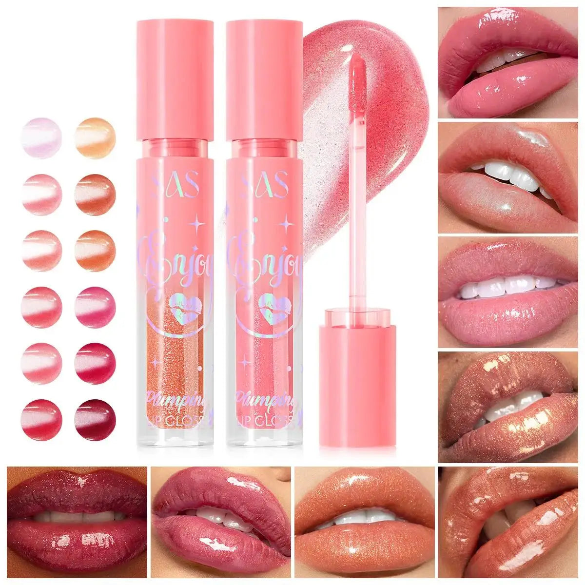SAS Pearlescent Plumping Lip Gloss – Glitter Glaze Lipstick