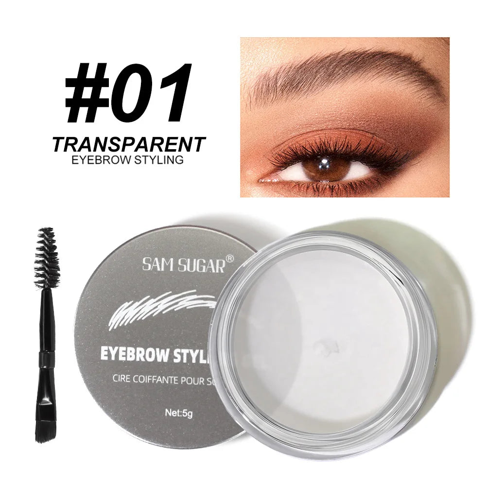 SAM SUGAR Waterproof Eyebrow Gel – Long-Lasting Brow Wax Eyebrow Styling Gel PRIMED 01 TRANSPARENT