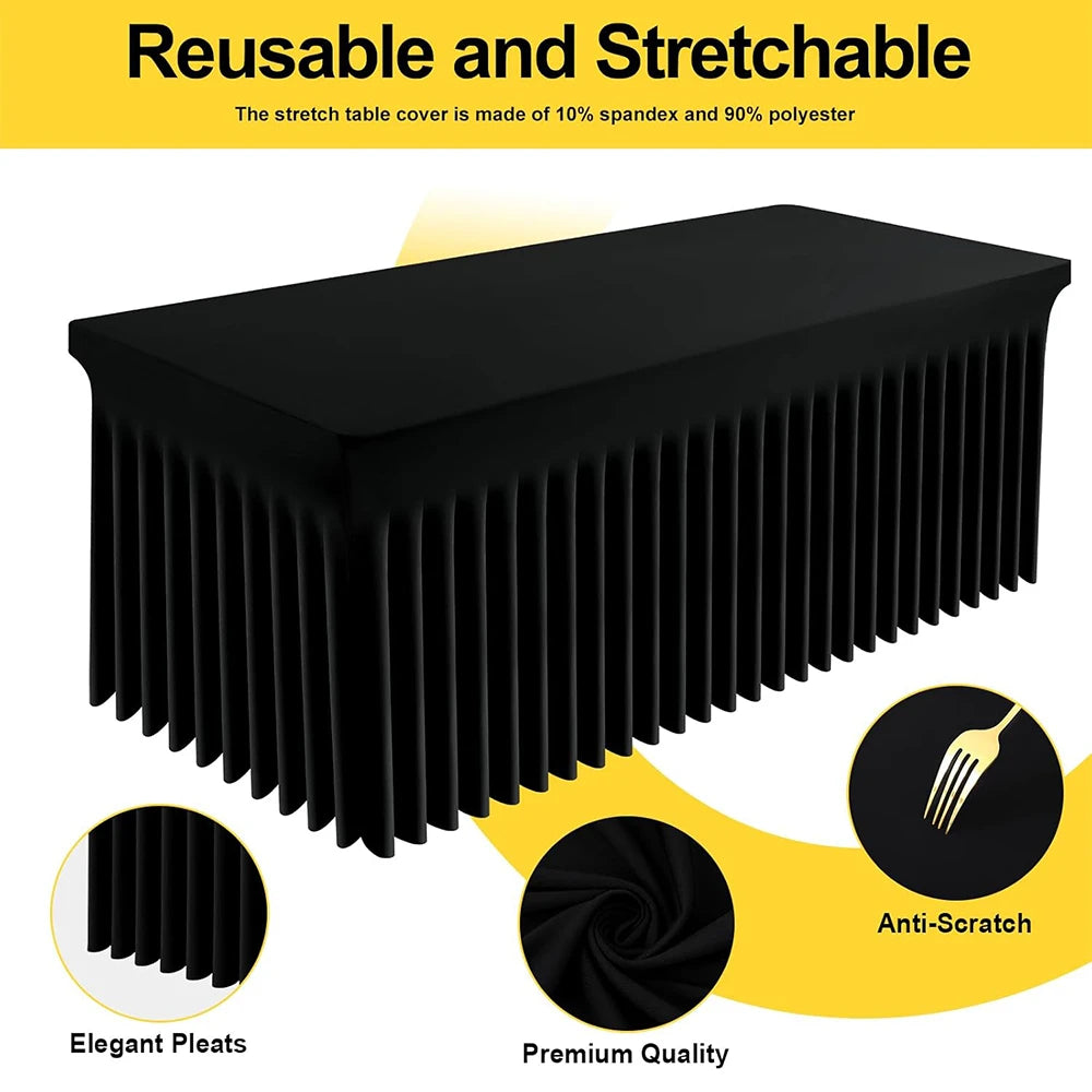 Spandex Rectangle Tablecloth – Waterproof & Washable Table Cover