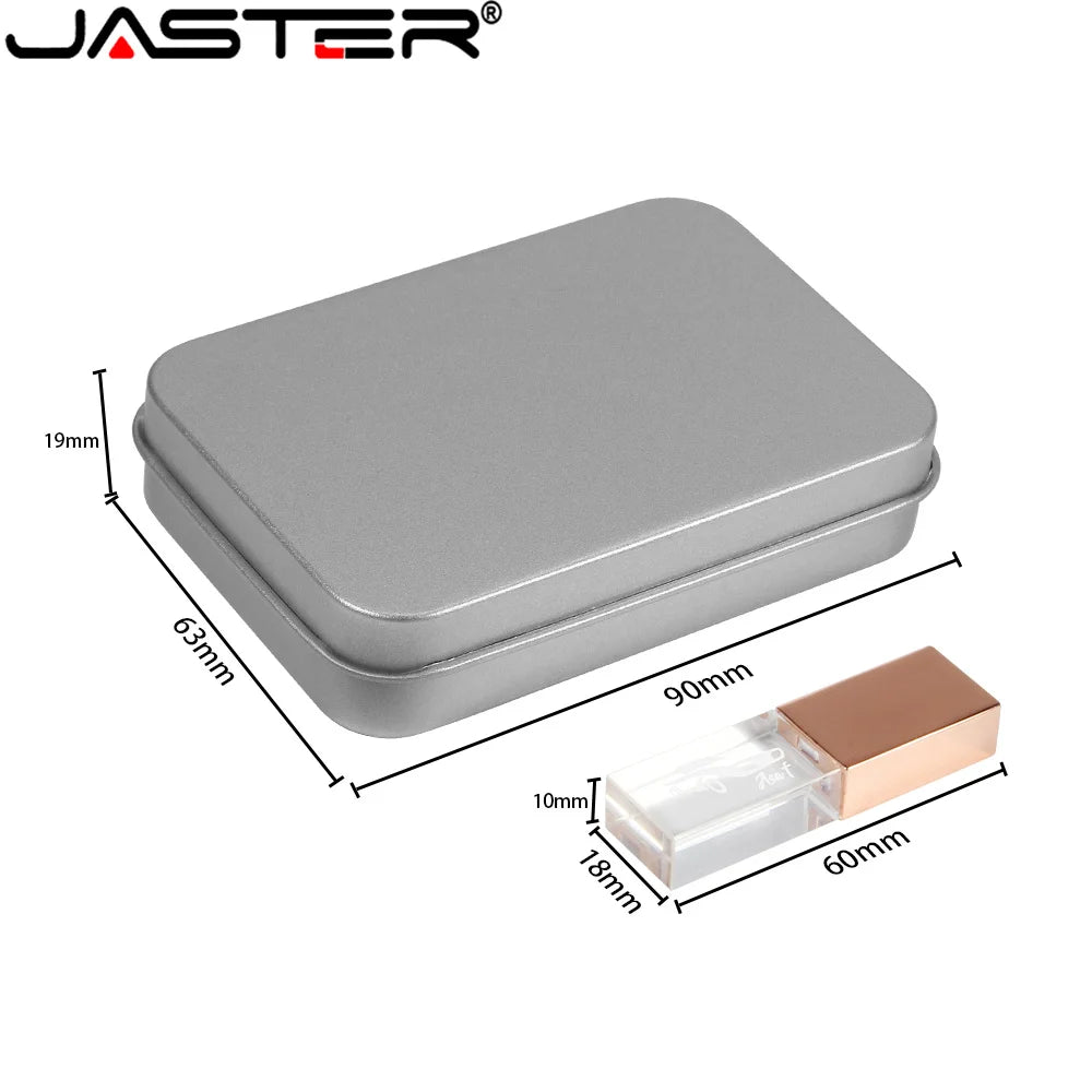 JASTER LED Crystal USB Flash Drive 4GB–128GB | Gift Crystal USB Flash Drive PRIMED