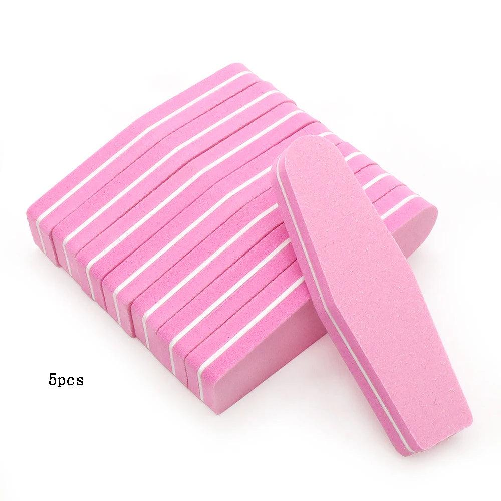 Mini Pink Sponge Nail File Buffer Block Double-Sided 5/10 Pcs Nail File Buffer PRIMED Pink-5pcs