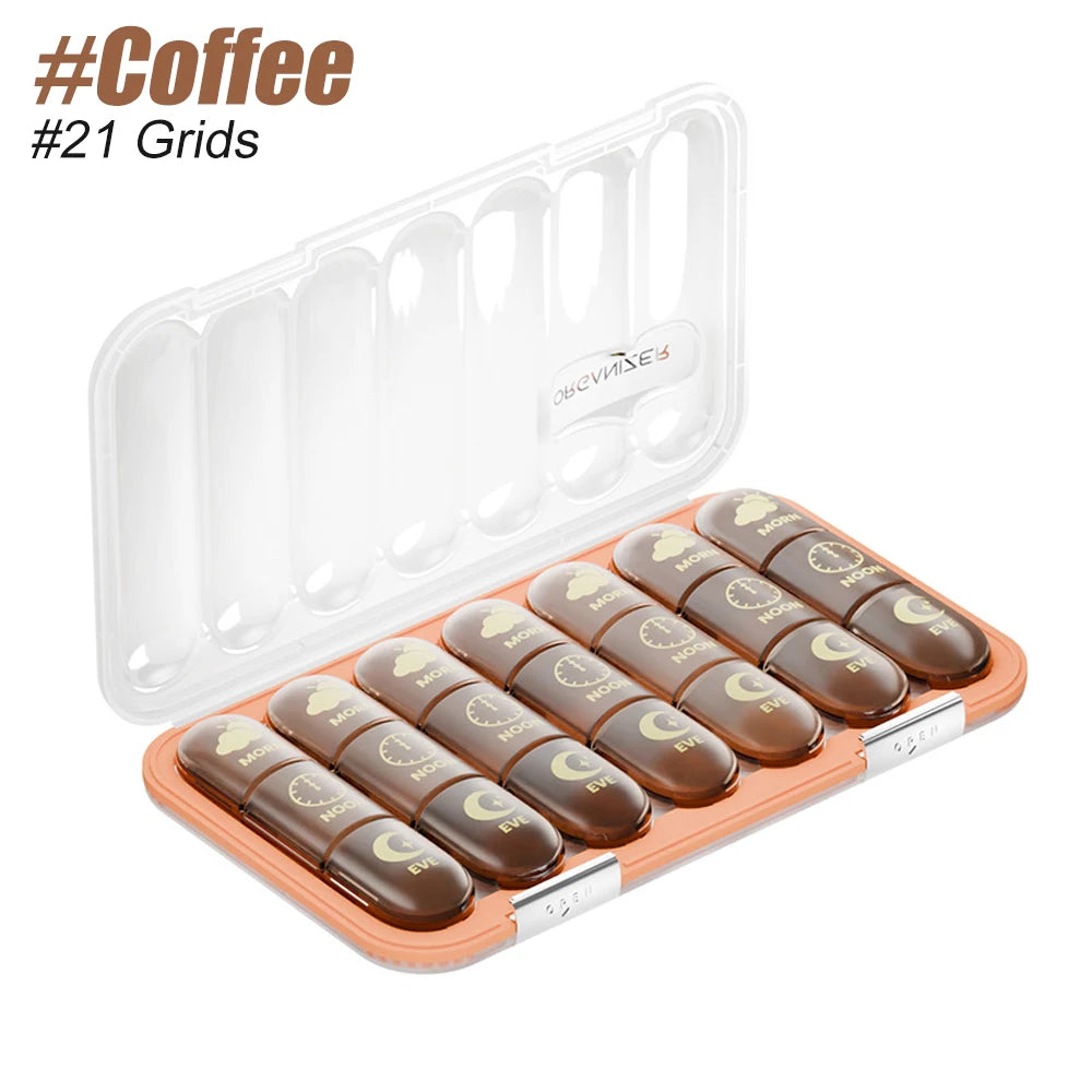 Weekly Pill Organizer 3-4x Daily | 21/28 Day Travel Pill Box
