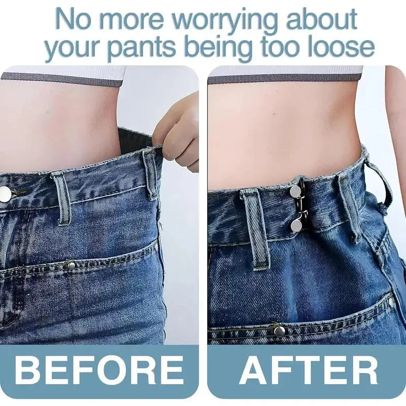 No-Sew Waist Tightener Button Pins for Jeans & Pants