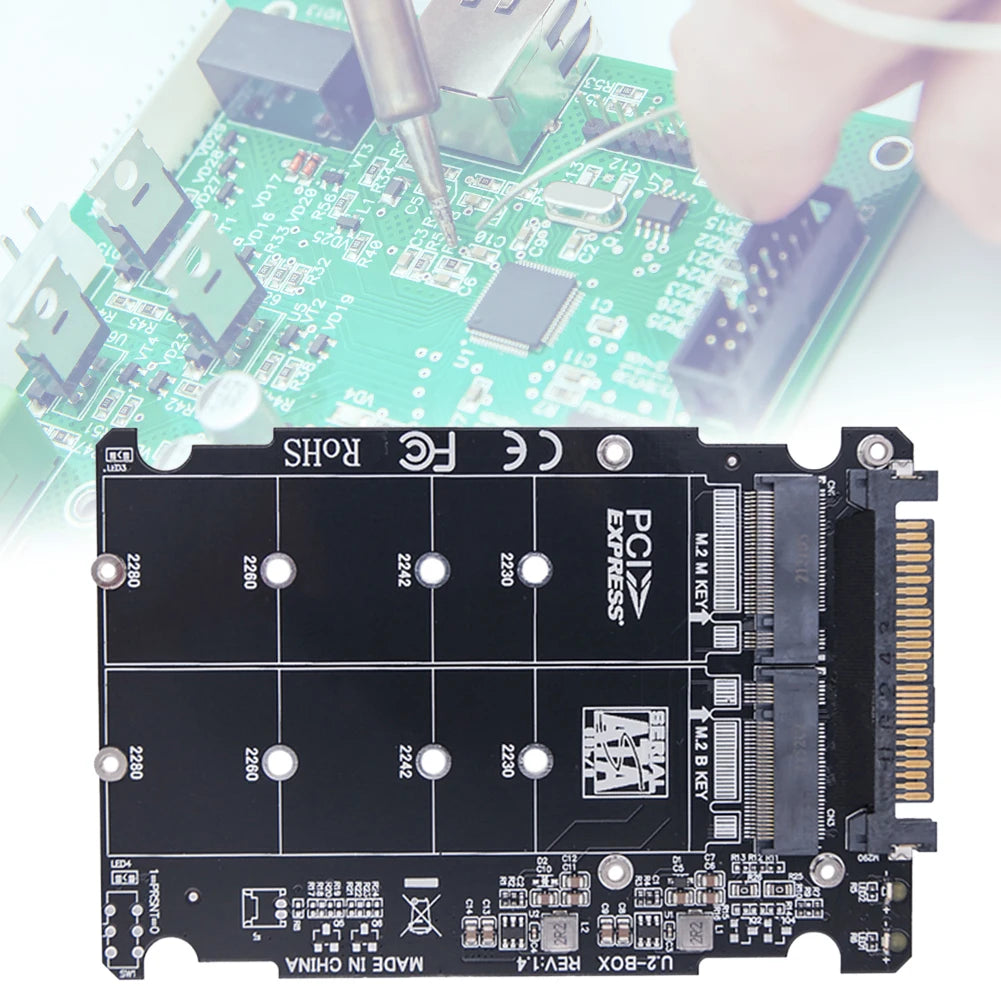 M.2 NVMe NGFF to U.2 SFF-8639 PCIe Adapter Card with Case SSD Adapter Card PRIMED