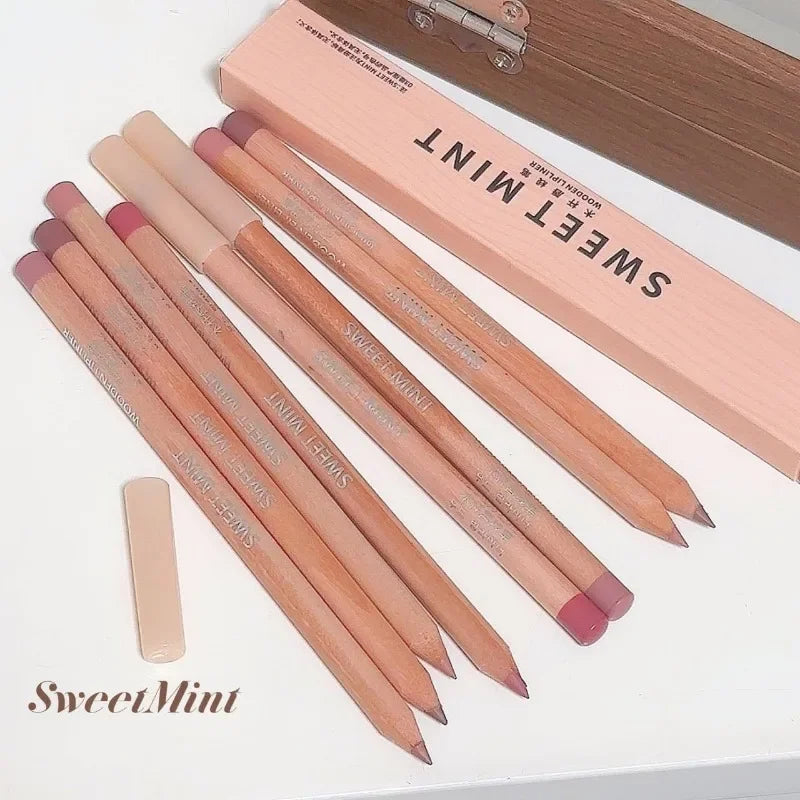 Wooden Matte Lip Liner Pencil – Waterproof Nude Contour