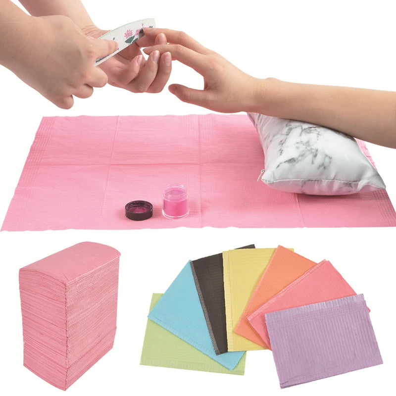 20pcs Disposable Nail Art Table Mats – Waterproof Manicure Pads