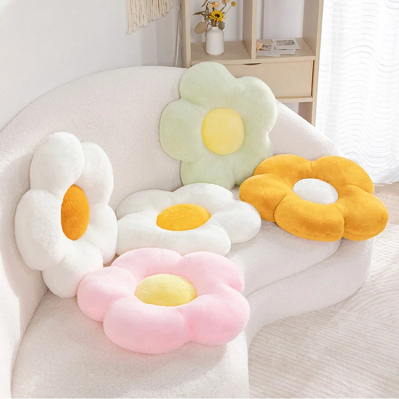 LMETJMA Flower Plush Throw Pillow | Floor Seating Cushion Decorative Throw Pillow PRIMED
