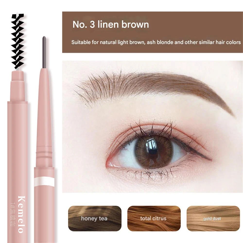 1.5mm Ultra-Fine Waterproof Eyebrow Pencil with Spoolie Brush