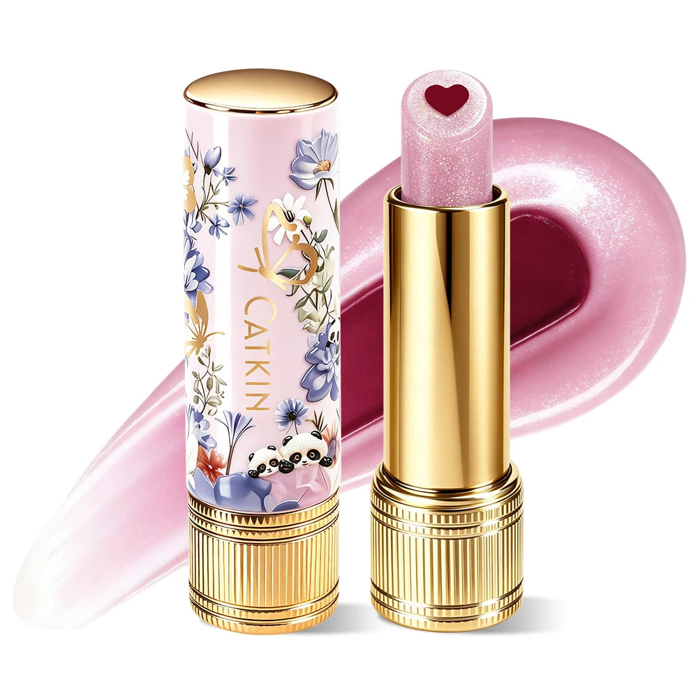 CATKIN Whiffle Dance Tinted Lip Balm – Dual-Core Moisturizing Gloss Tinted Lip Balm PRIMED C06 PLUM TWILIGHT