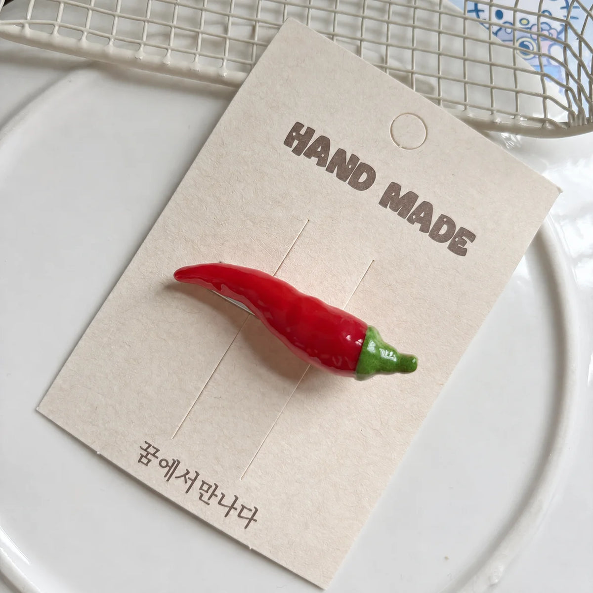 Handmade Resin Vegetable BB Hair Clip – Novelty Accessory Novelty Hair Clip PRIMED Red
