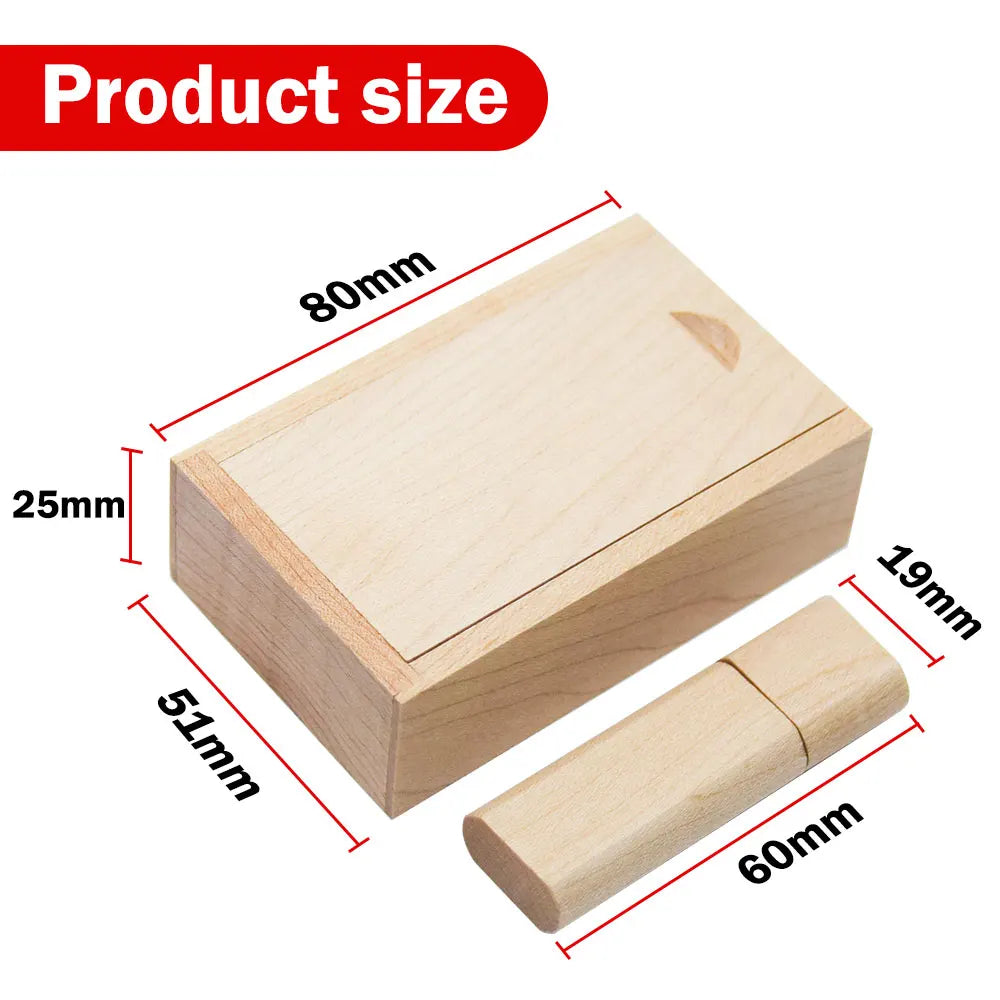 Round Wooden USB Flash Drive 8–64GB | Elegant Gift Box Wooden USB Flash Drive PRIMED