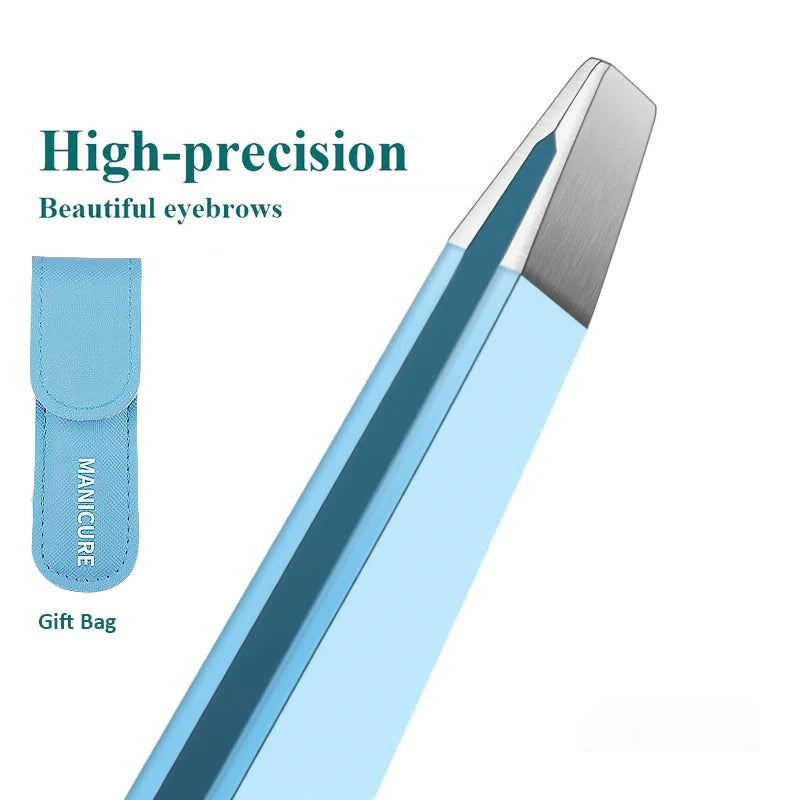 2-Pack Slanted Eyebrow Tweezers – Stainless Steel Precision