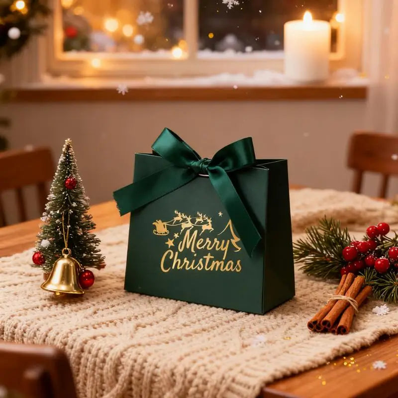 10-Pack Christmas Tree Gift Boxes with Handles | Holiday Favors