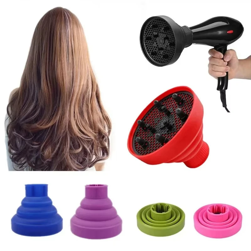 Universal Silicone Hair Dryer Diffuser – Foldable & Travel-Ready