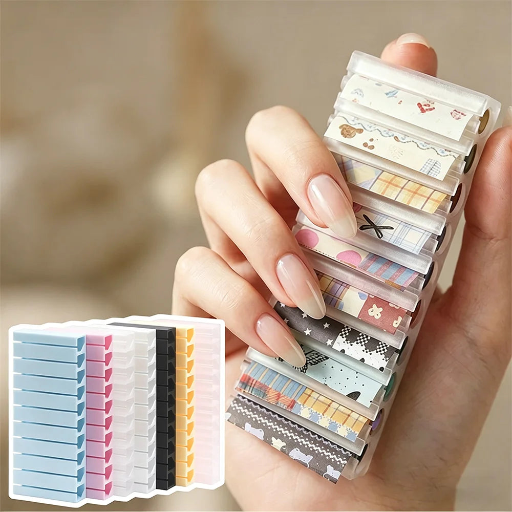 10-Grid Nail Transfer Paper Storage Box | Portable Organizer