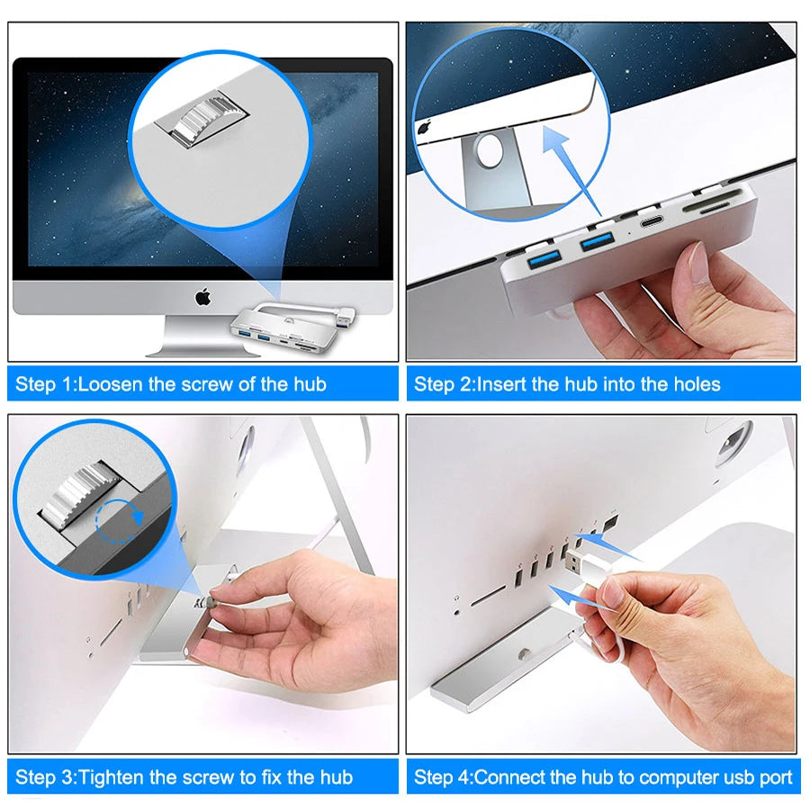 USB 3.0 Hub & SD Card Reader for iMac 21.5 & 27" | IRhasta USB Hub & Card Reader PRIMED