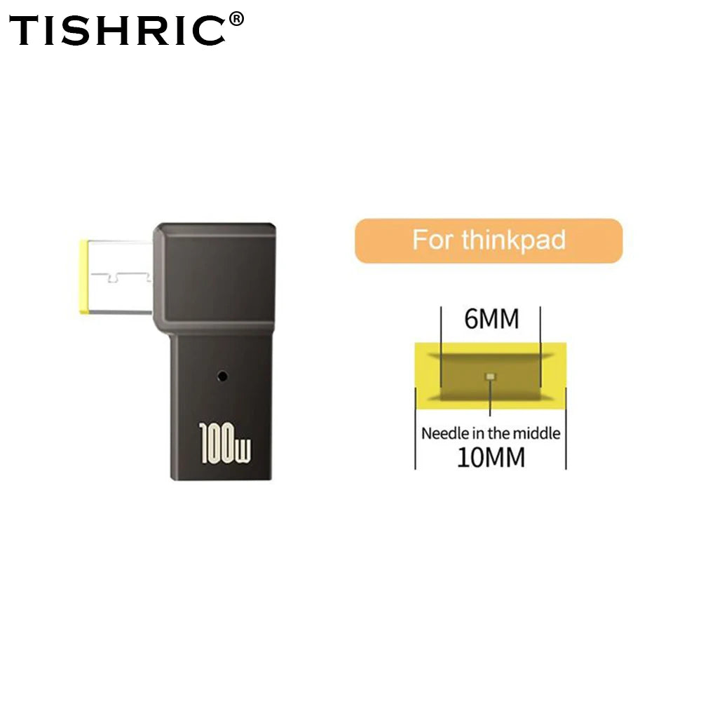 TISHRIC 100W USB-C to DC Laptop Charger Adapter | 5A Type-C Laptop Charger Adapter PRIMED For thinkpad China Mainland