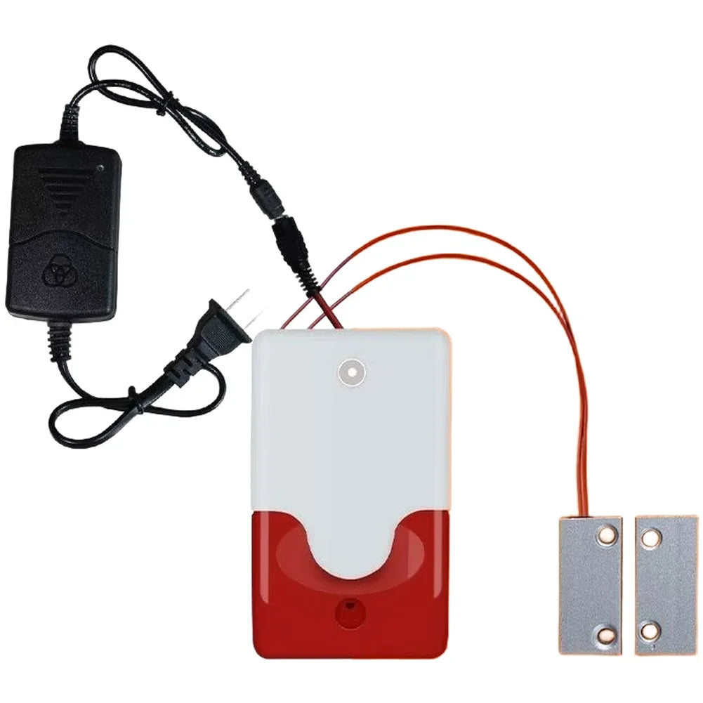 Wired Door Magnetic Alarm 100dB Sound & Light Siren