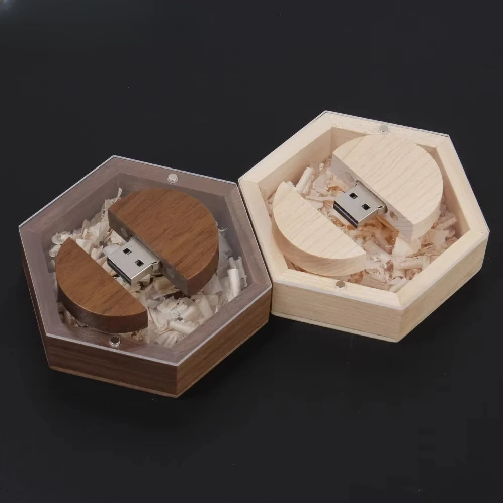 JASTER Wooden USB Flash Drive Gift Box | 4GB–64GB Custom Logo Wooden USB Flash Drive PRIMED
