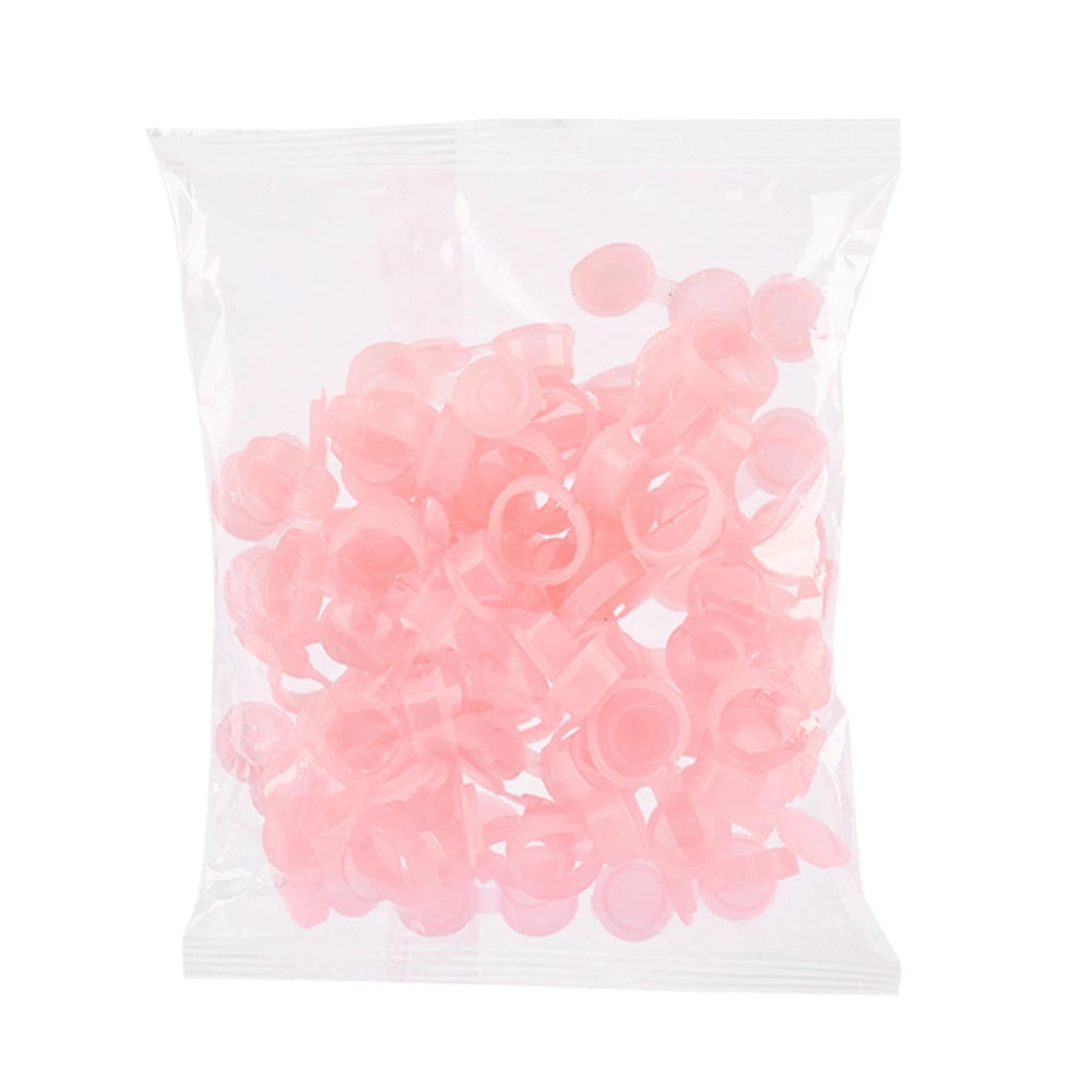 50pcs Disposable Eyelash Glue Rings | Lash Extension Fan Cups Lash Extension Supplies PRIMED 50pcs light pink