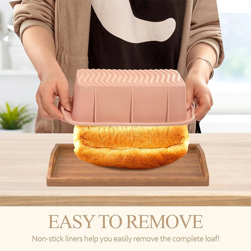 LMETJMA Silicone Loaf Pan – Non-Stick Bread & Meatloaf Mold Silicone Loaf Pan PRIMED