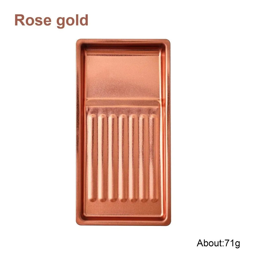 Stainless Steel Nail Art & Cosmetic Tool Tray 20×10cm Nail Art Tray PRIMED Rose Gold