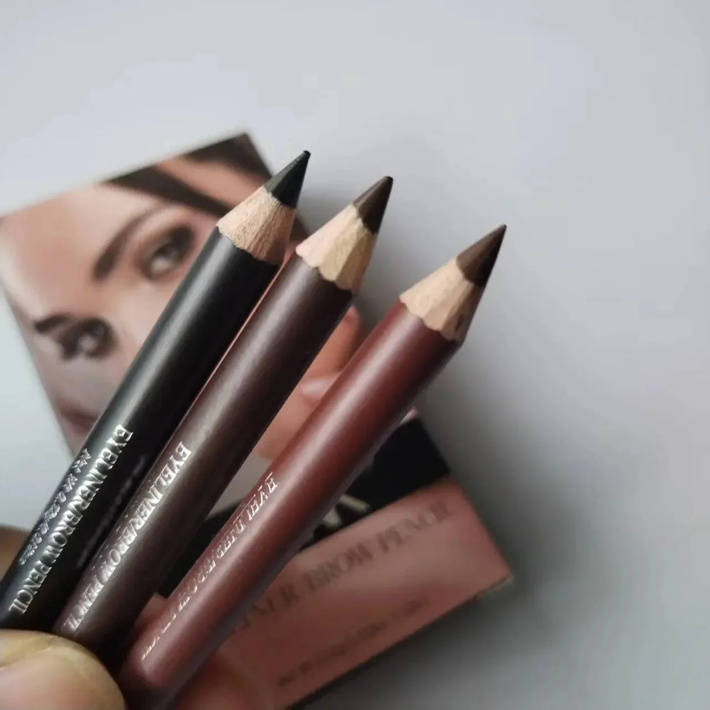 Wooden 2-in-1 Waterproof Eyebrow & Eyeliner Pencil – 3 Colors