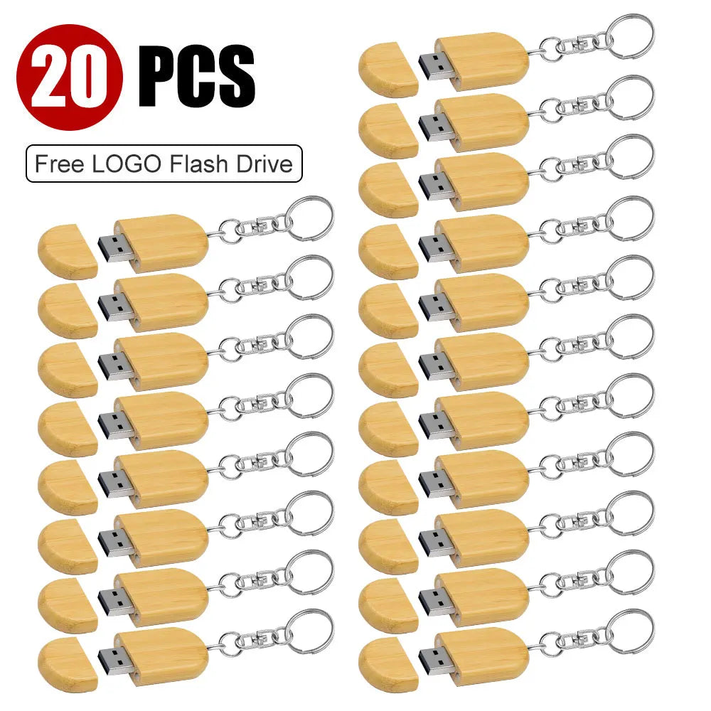 Wooden USB Flash Drive 8–32GB Custom Logo Bulk | 10/20/50 Pcs USB Flash Drive PRIMED 128 GB Red-20