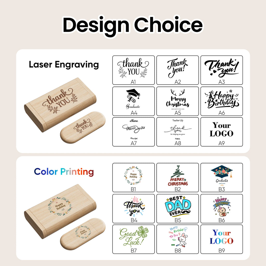 Wooden USB Flash Drive Type-C Custom Logo 16–128GB | JASTER USB Flash Drive PRIMED