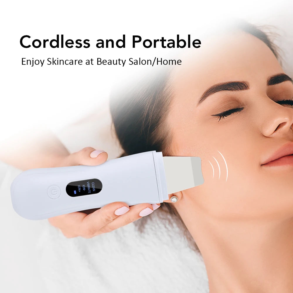 4-in-1 Ultrasonic Face Scrubber & Pore Cleansing Spatula Facial Cleansing Device PRIMED