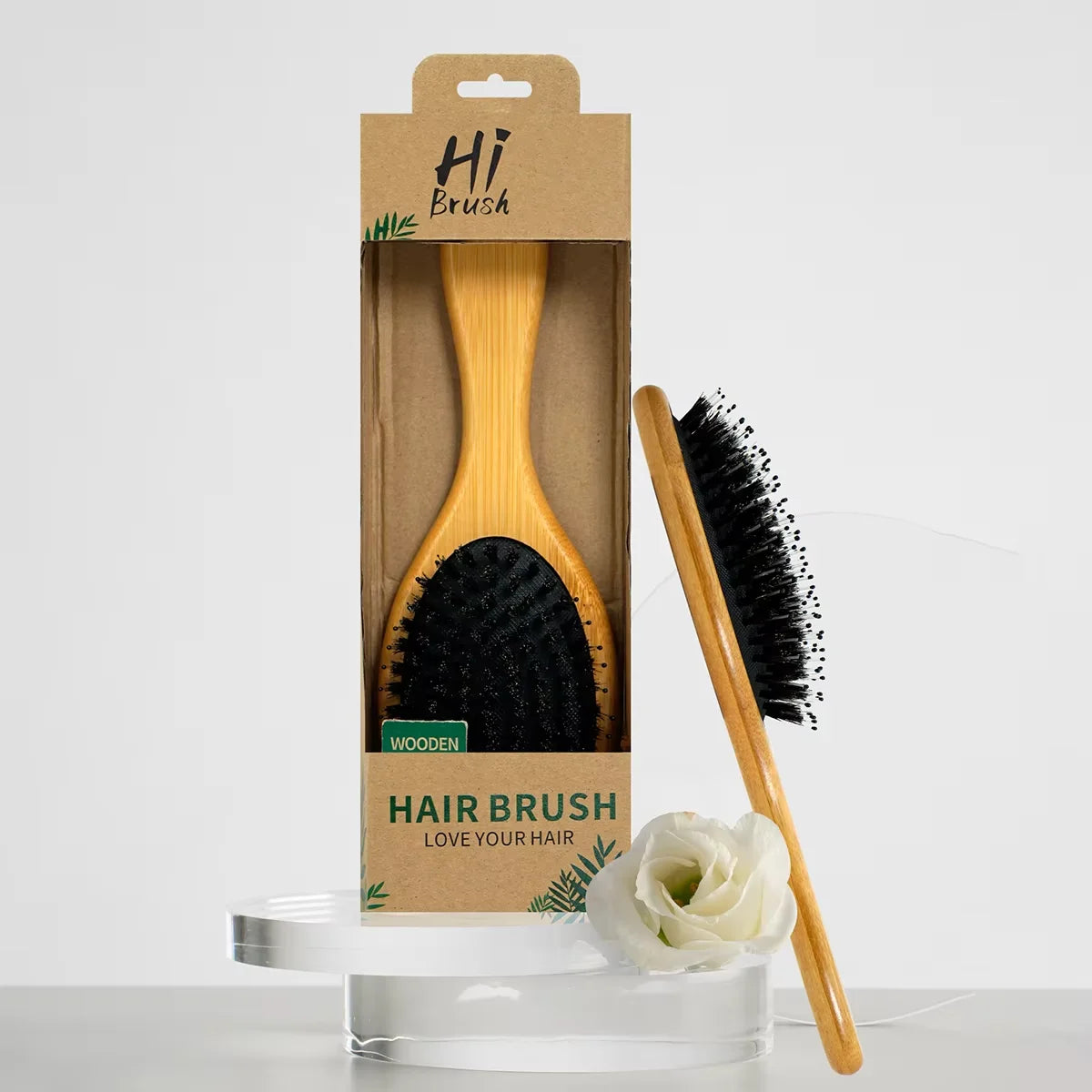 Wood Air Cushion Comb – Soft Bristle Detangling Scalp Massager