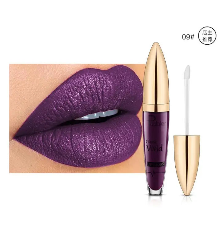 Pudaier 18-Color Matte Glitter Liquid Lipstick Set – Waterproof