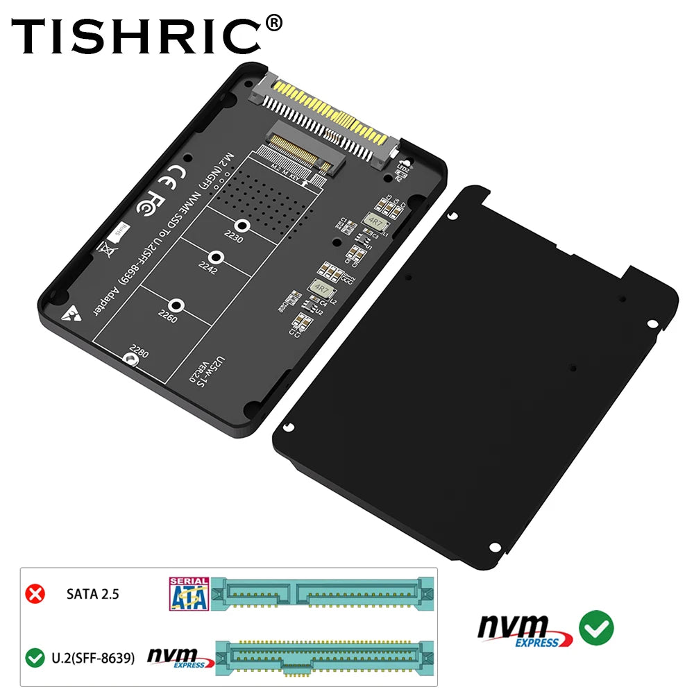 TISHRIC M.2 NVMe to U.2 SFF-8639 Adapter with Aluminium Case SSD Adapter Enclosure PRIMED