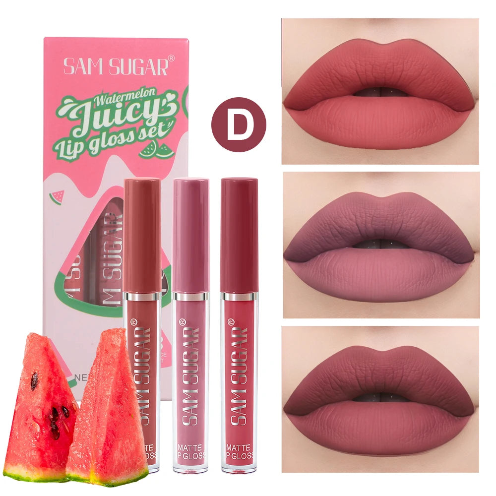 SAM SUGAR Velvet Matte Lip Gloss Set – Long Lasting Liquid Lipstick