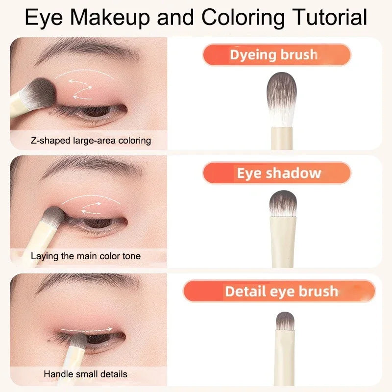 Porcelain Cloud Eye Makeup Brush Set – 8/10Pcs Ultra Soft