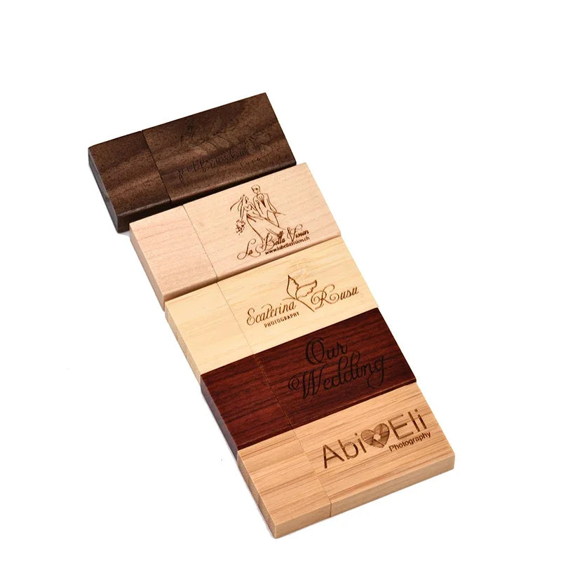 30-Pack Wooden USB Flash Drives 8GB–128GB | Free Custom Logo USB Flash Drive PRIMED