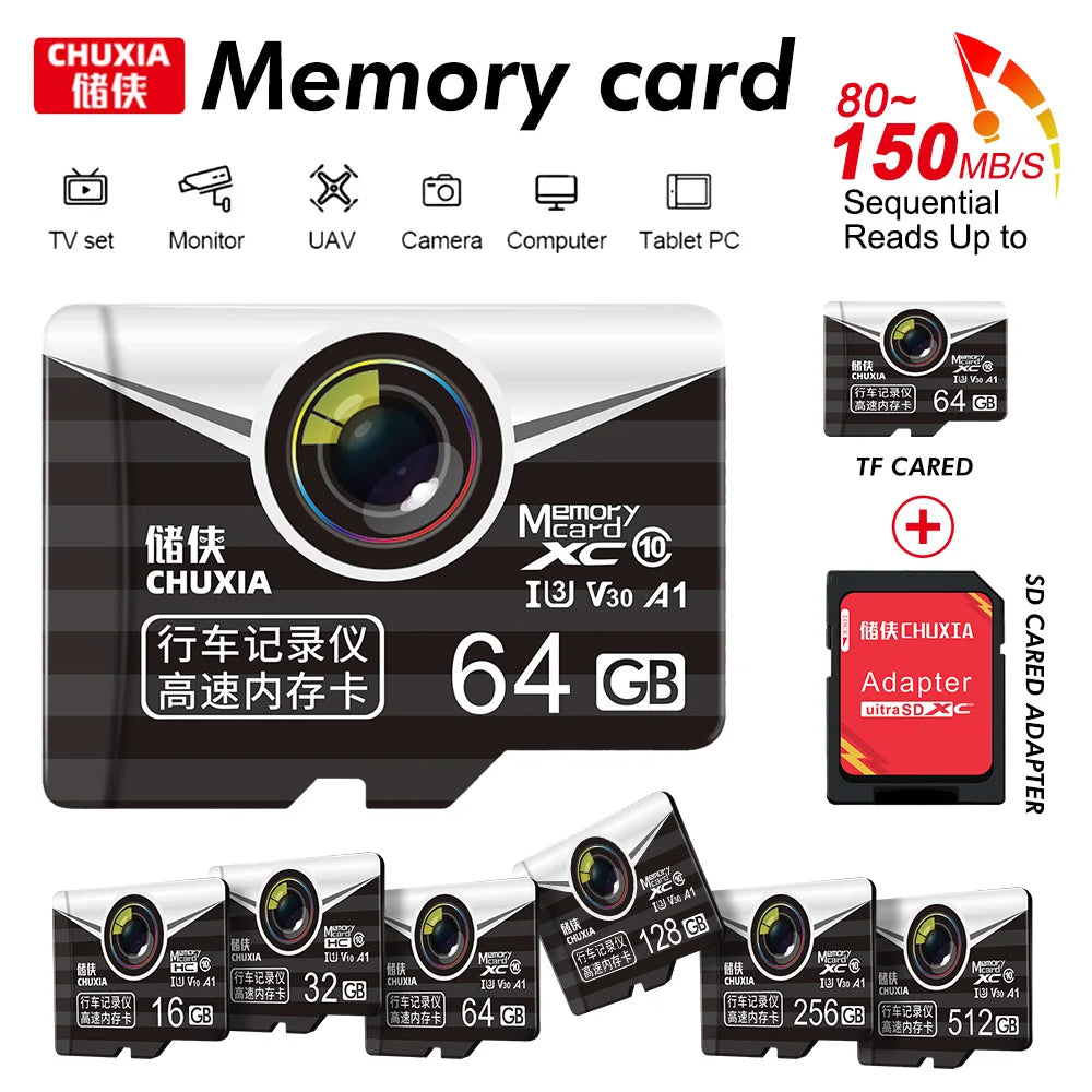 CHUXIA 512GB Micro SD Card Class 10 A1 V30 High-Speed TF Micro SD Card PRIMED