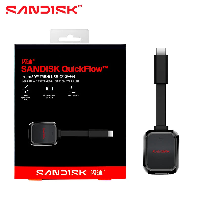 SanDisk QuickFlow USB 3.2 Type-C microSD Card Reader 250MB/s Memory Card Reader PRIMED