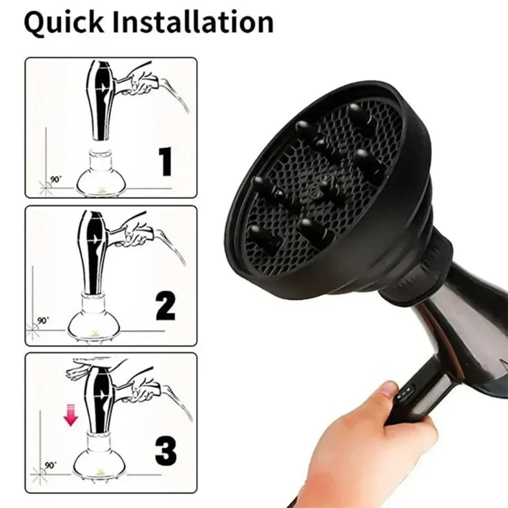 Silicone Hair Dryer Diffuser – Foldable Universal Curl Styler