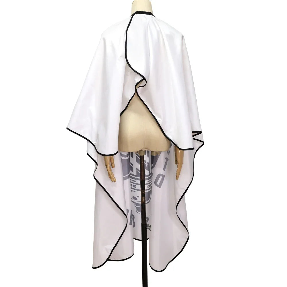 White Barber Haircut Cape – Salon & Home Hairdressing Gown